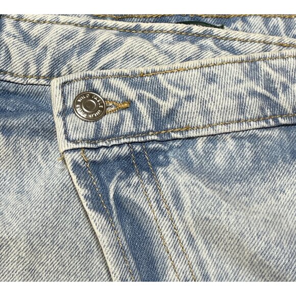 Wild Fable Denim Jean Shorts Crossover Button Fly Light Wash Size 16 Fray - Picture 3 of 7